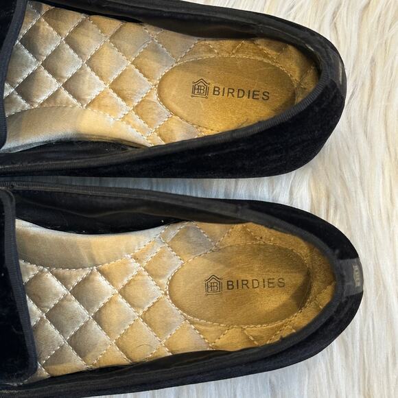 Birdies The Starling Velvet Flat Slip On Loafers Shoes Smoking Slippers, Black - Picture 10 of 14